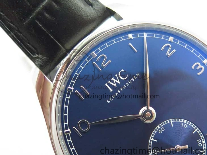 MIROTIME 0519 TimelessDesign Portuguese IW358304 ZF 1:1 Best Edition SS Blue Dial on Leather Strap A 7078